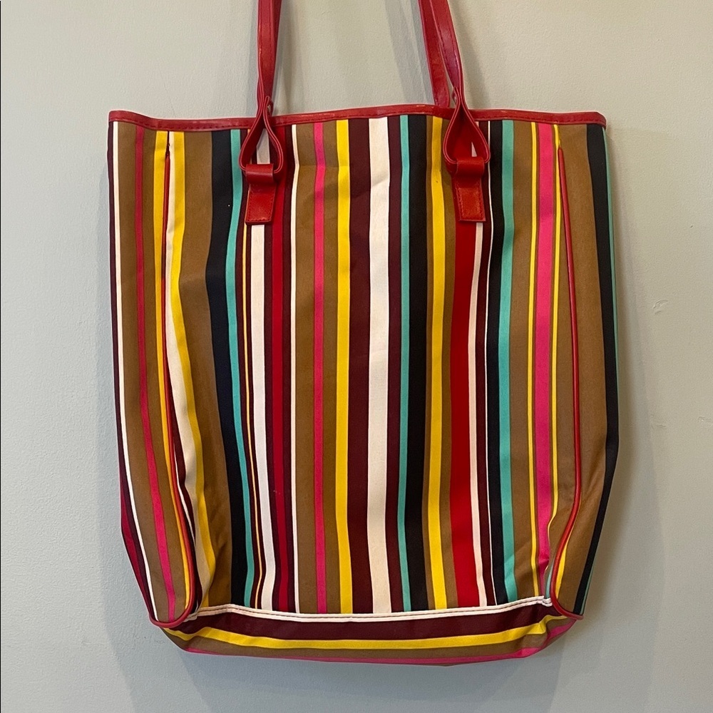 Striped Multicolor Tote Bag like new